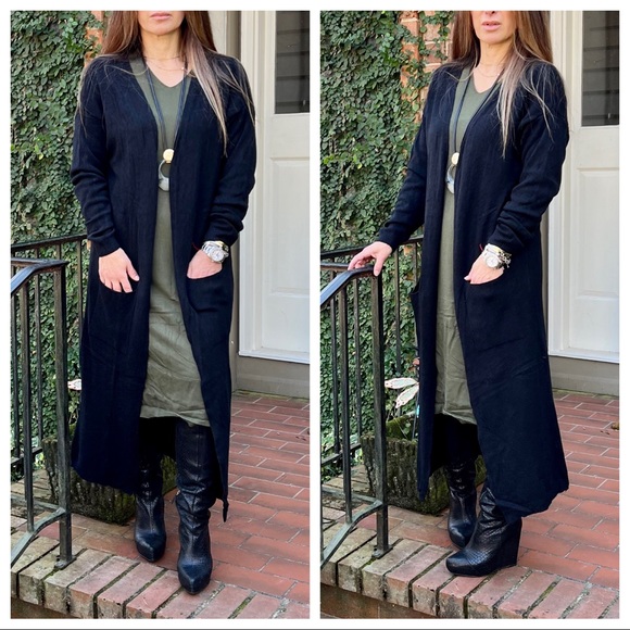 Made in Italy long open knit cardigan - Picture 4 of 5